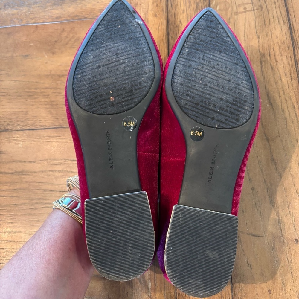 Alex Marie the Campbell Raspberry Velvet Dress Loafer,size 6.5, Classy Elegance - Picture 6 of 8